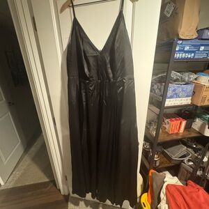 Black silk bridesmaids dress